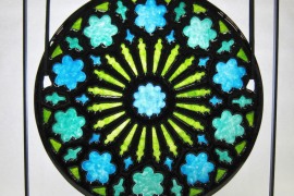 Teal Gothic Rose Window
