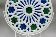 White, Teal & Green Rose Window