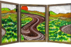 Passin' Through Paso Triptych Glassscape